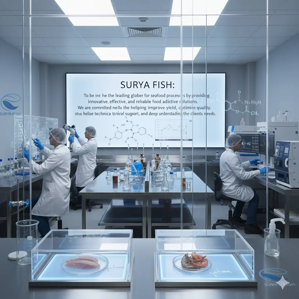 Our Mission at Surya Fish to innovate and provide high-quality seafood additives